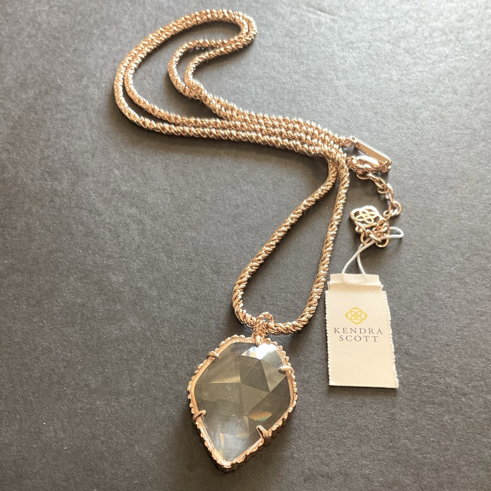 Kendra Scott Glass & Rose Gold Pendant